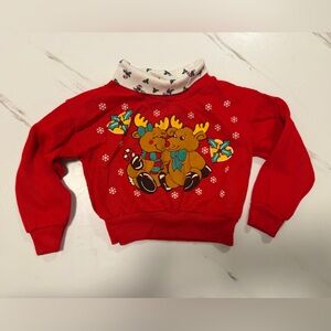 90’s Basic Editions Red Kids Jacket with Reindeer Design